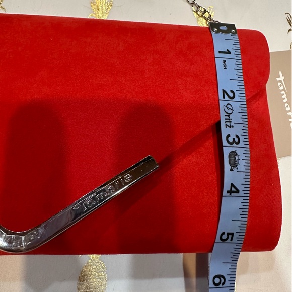 Tamaris Clutch, Red, feels like suede. NWT. - Picture 14 of 14